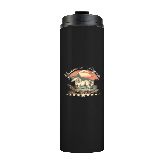 The Last Unicorn Retro Line Art Thermal Tumblers - Vintage