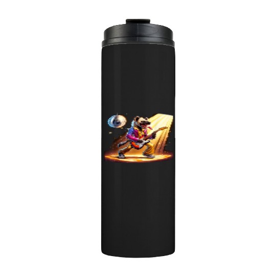 Disco Ball Guitar Hyena Thermal Tumblers