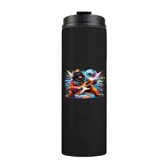 Disco Guitar Leonberger dog Thermal Tumblers