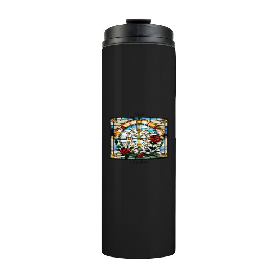 "Time" church window design Thermal Tumblers