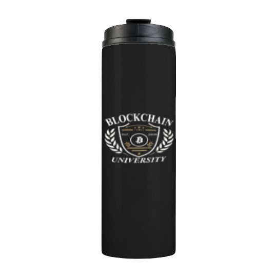 University of Blockchain Bitcoin retro vintage Thermal Tumblers
