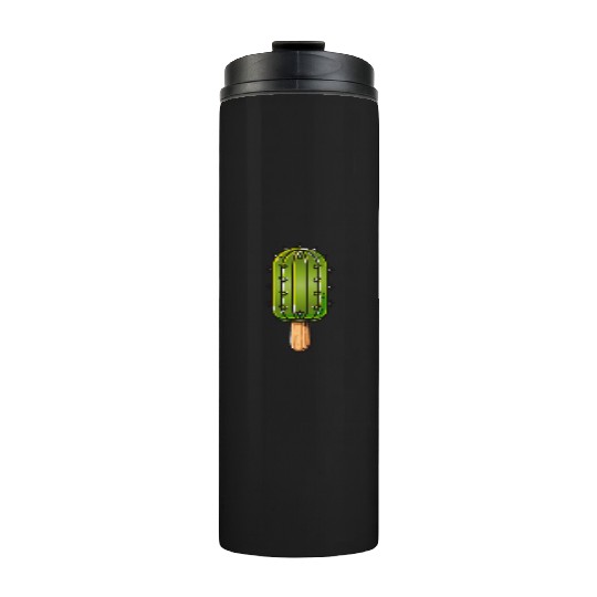 Funny cactus ice cream motif in comic style is fun Thermal Tumblers
