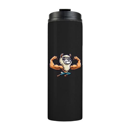Llama Alpaca Fitness Workout Muscle Gym Thermal Tumblers