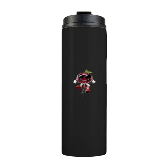 Cranberry Cycling On Bike Realistic Thermal Tumblers
