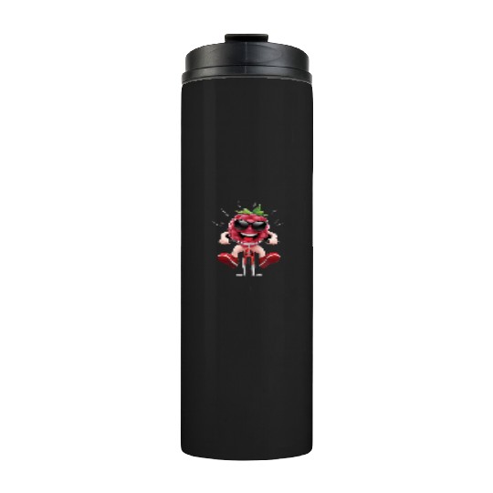 Raspberry Cycling On Bike Realistic Thermal Tumblers