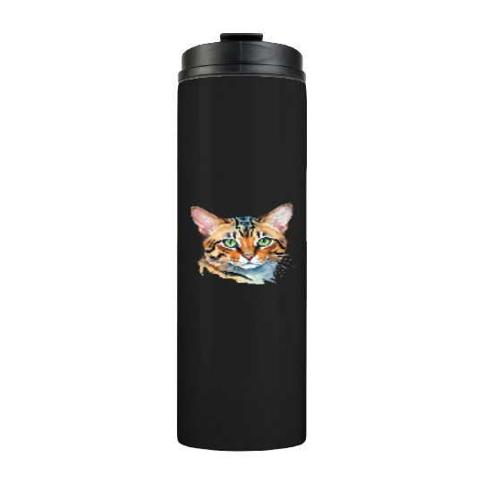 Leopard Cat Watercolor Thermal Tumblers