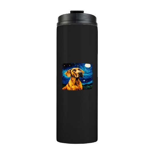 Great Dane Dog Starry Night Painting Thermal Tumblers