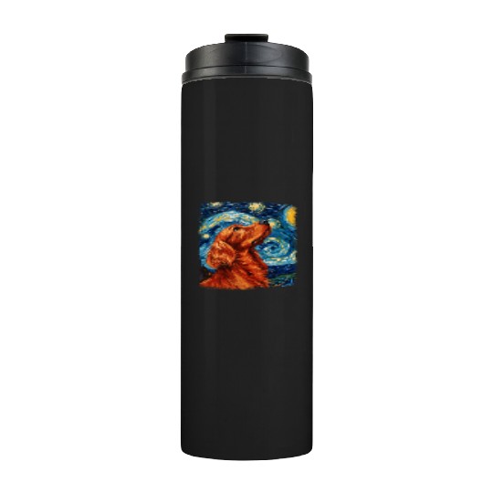 Irish Setter Dog Starry Night Painting Thermal Tumblers