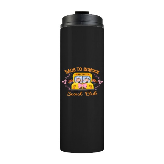 Back to school Soociial Clubb school bus Halloween Thermal Tumblers