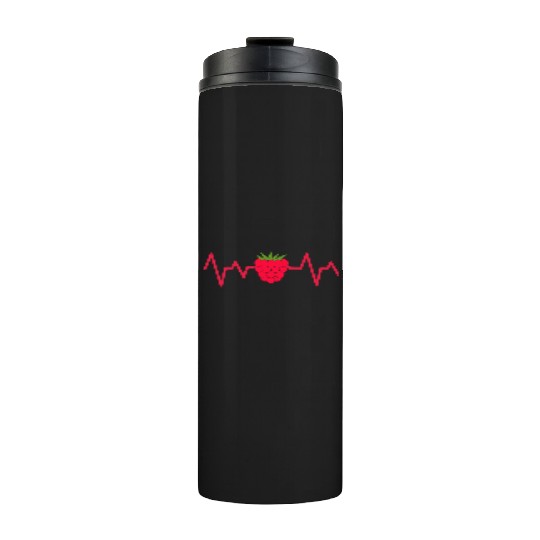 raspberry heart beat funny cute for fruit lover Thermal Tumblers