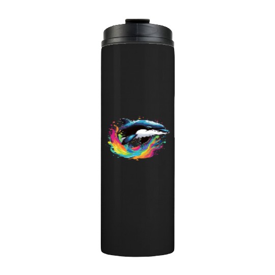Dolphin In Ocean splash Thermal Tumblers
