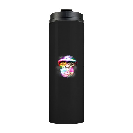 Colorful Retro Realistic Monkey Face Funny Graphic Thermal Tumblers