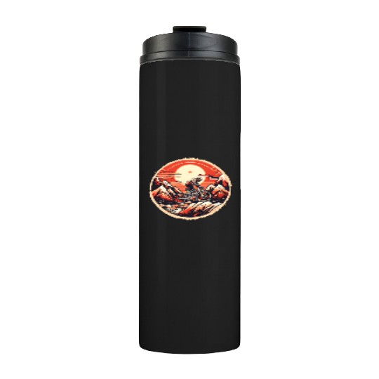 Mountain Biking 90s Colors Thermal Tumblers