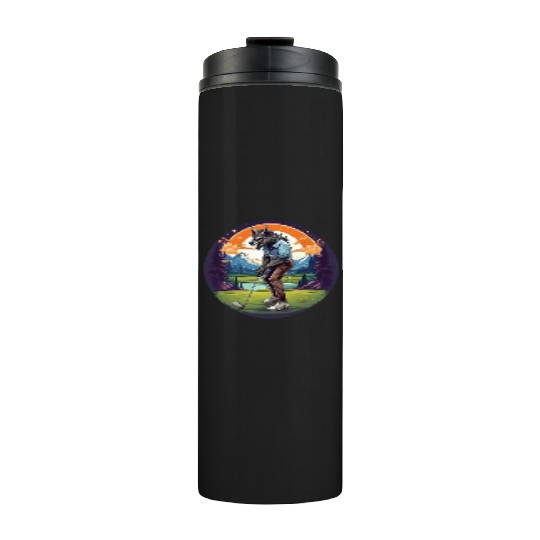 Scary Halloween Party Costume Werewolf Golf Thermal Tumblers