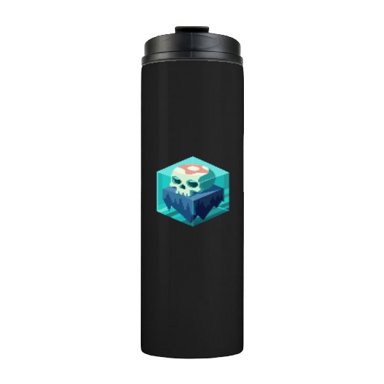 Skull Floating İn İce Thermal Tumblers