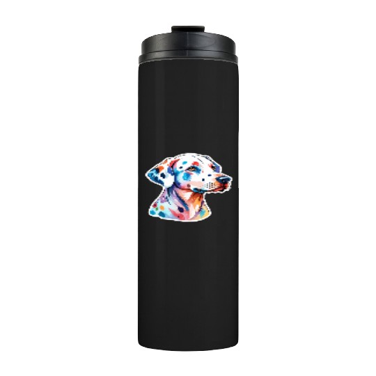 Dalmatian Dog Watercolor Thermal Tumblers