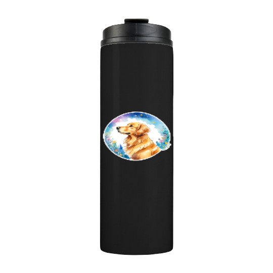 Golden Retriever Watercolor Thermal Tumblers