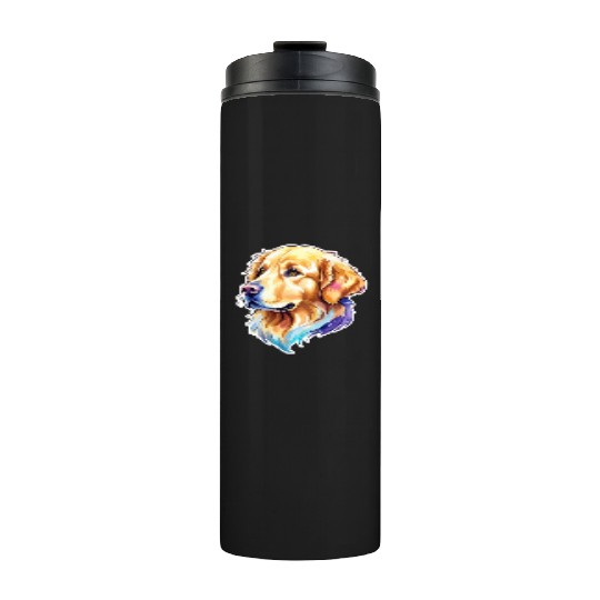 Golden Retriever Watercolor Thermal Tumblers