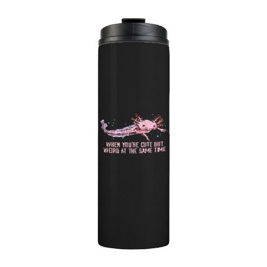 When Cute but Weird at the Same Time Axolotl Anima Thermal Tumblers