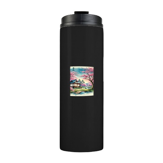 Japan church flowers otaku design Thermal Tumblers