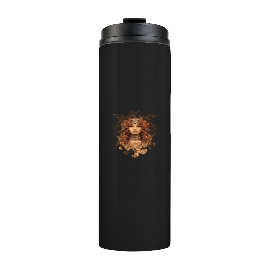 Mystical Ink Drawing of the Zodiac Libra Sign Thermal Tumblers