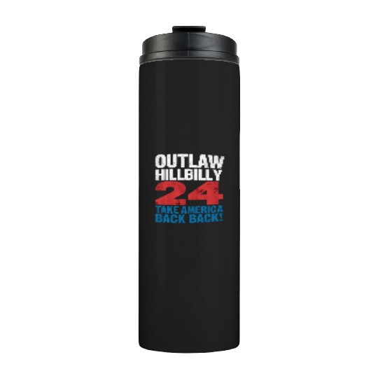 Trump Vance 2024 Outlaw Hillbilly US Flag Vintage Thermal Tumblers