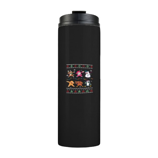 Dabbing Santa Elf Friends Christmas Dancing Xmas Thermal Tumblers