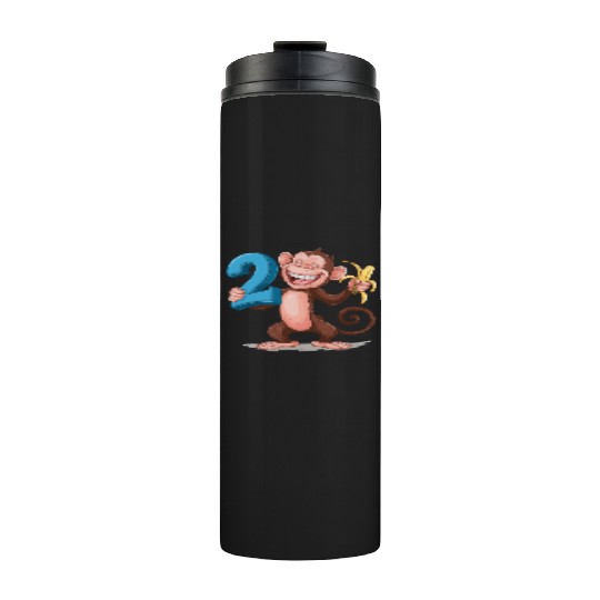 2nd Birthday Monkey Thermal Tumblers