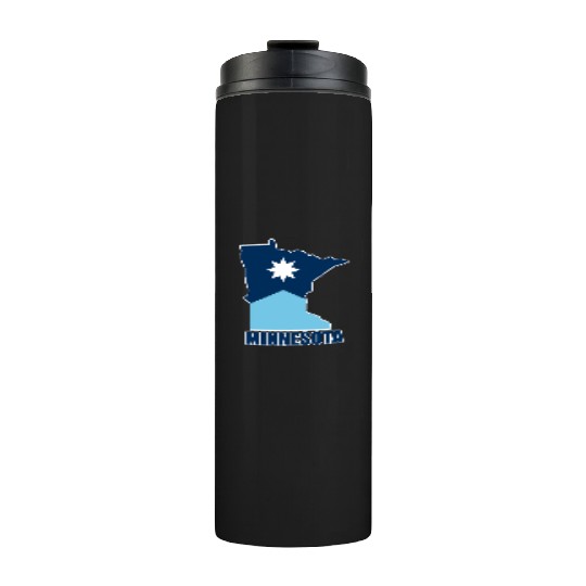 The new Flag of Minnesota State and map Thermal Tumblers