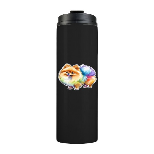 Pomeranian Watercolor Thermal Tumblers