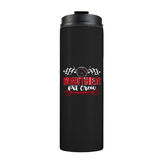 Race Car Birthday Racing Family Brother Pit Crew Thermal Tumblers