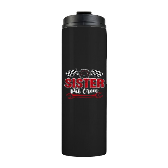 Birthday Party Racing Family Sister Pit Crew Thermal Tumblers