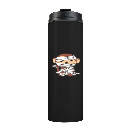 Monkey Mummy Pumpkin Monkeys Happy Halloween Thermal Tumblers