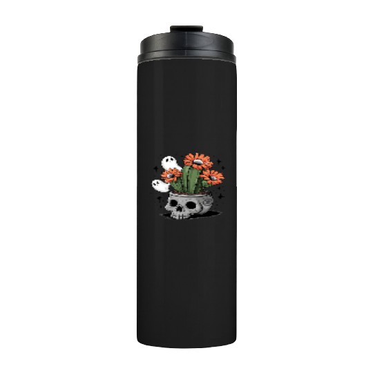 A lively cactus with brilliant orange flowers Thermal Tumblers