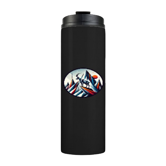 Abstract mountain goat Thermal Tumblers