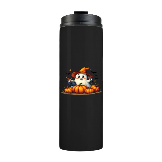 A very cute ghost welcomes back to school Thermal Tumblers