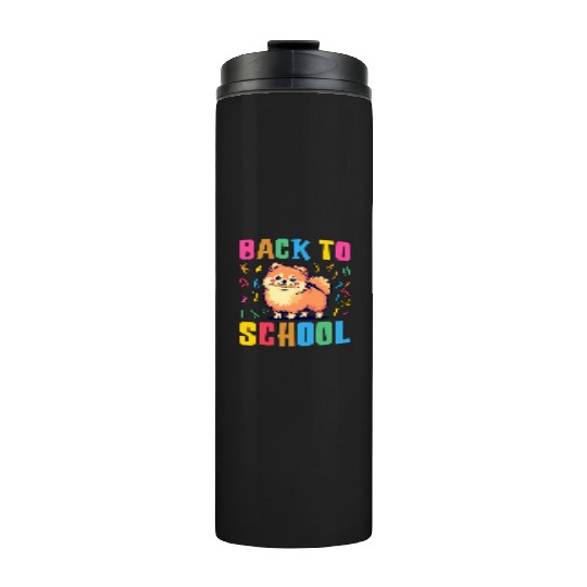 Back To School with a Cute Pomeranian Thermal Tumblers