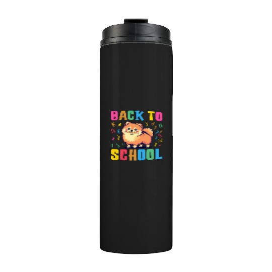 Back To School with a Cute Pomeranian Thermal Tumblers