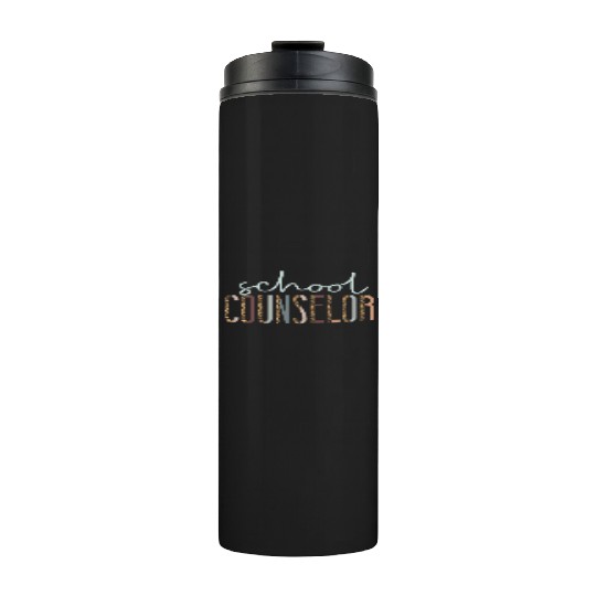 School Counselor Leopard Cheetah Thermal Tumblers