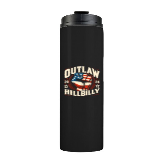 Vintage Retro US Flag Outlaw Hillbilly 2024 Trump Thermal Tumblers