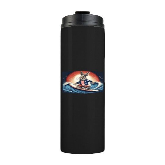 Stars & Stripes Surfer Bunny Thermal Tumblers