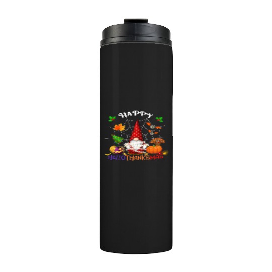 Happy HalloThanksMas Gnome Thermal Tumblers
