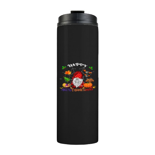 Happy HalloThanksMas Gnome Thermal Tumblers