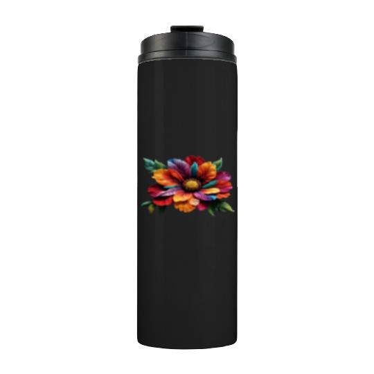 Spectrum Bloom - A Symphony of Floral Hues Thermal Tumblers