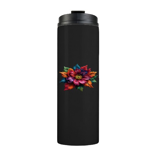 Spectrum Bloom - The Vivid Floral Symphony Thermal Tumblers