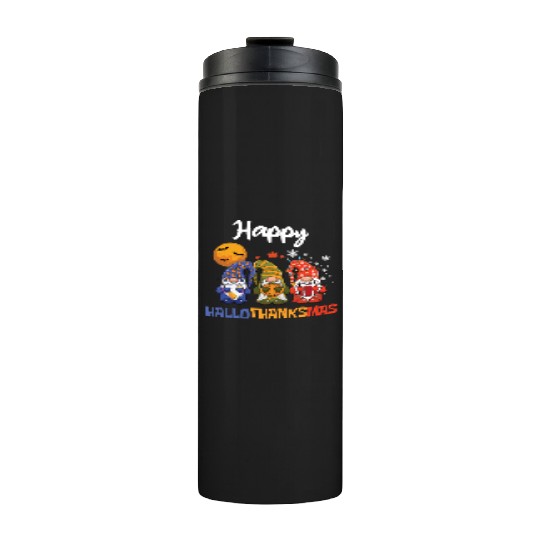 Happy Hallothanksmas Halloween Thanksgiving Gnome Thermal Tumblers
