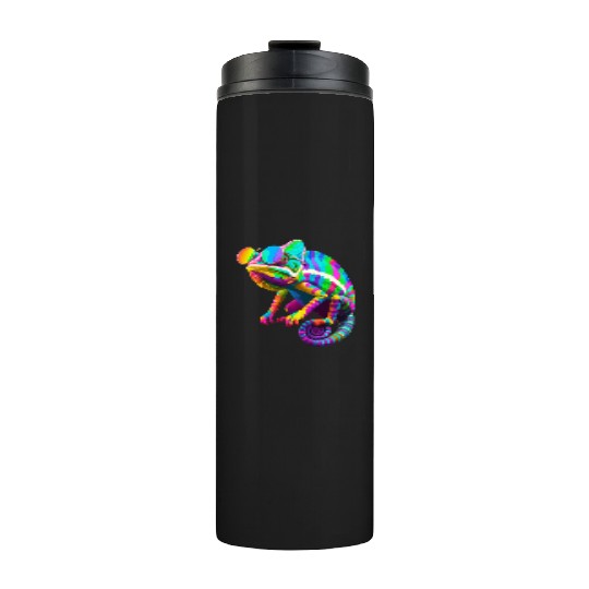 Colorful Chameleon with Sunglasses Thermal Tumblers
