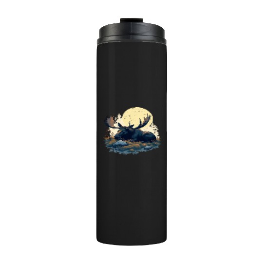 Sleepshirt Scandinavia Sleeping Moose Reindeer Thermal Tumblers