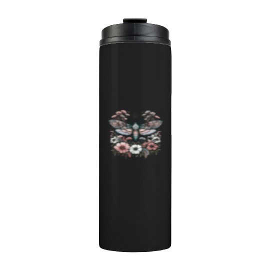Fairycore Floral Moth Pastel Fairycore Aesthetic Thermal Tumblers