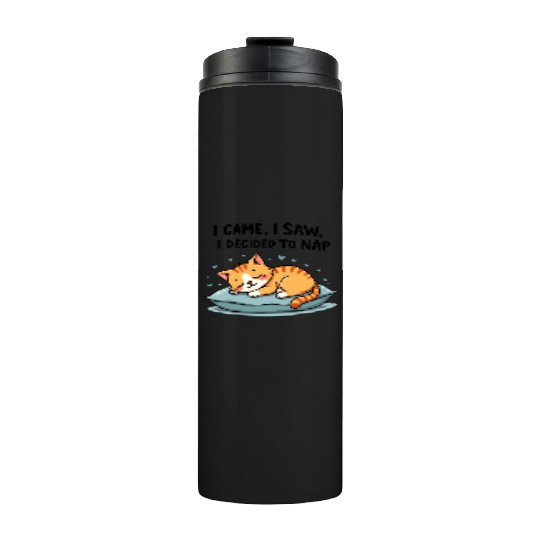 Cute Cat Nap Lover Funny Sleepy Naptime Humor Thermal Tumblers